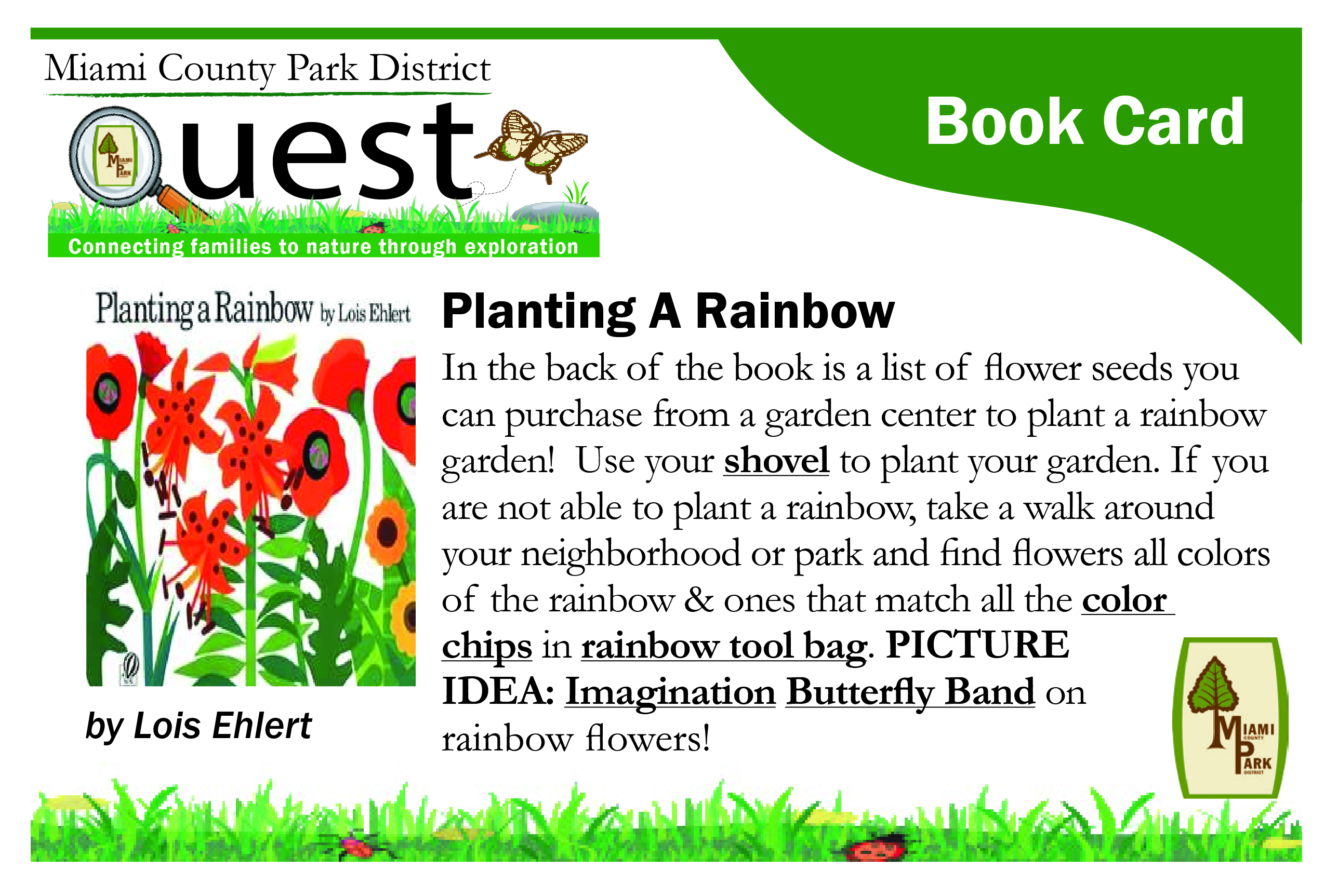 Planting a rainbow book card