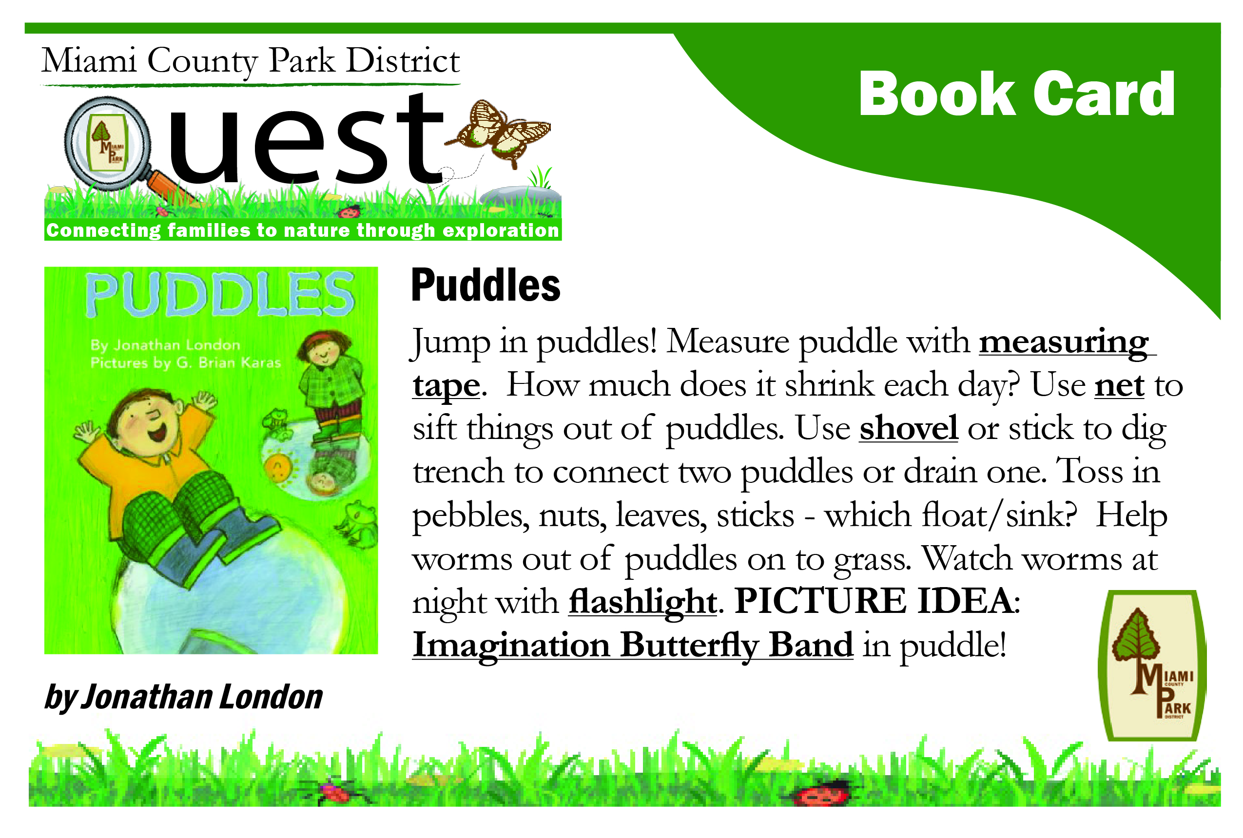 Puddles Book Card