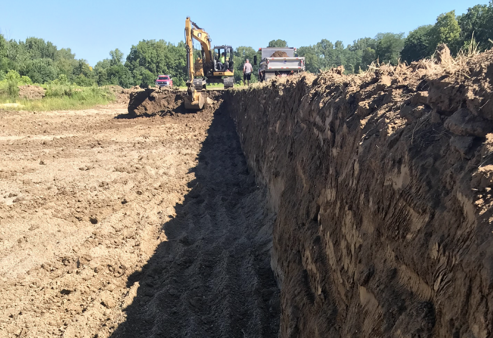 backhoe digging dirt