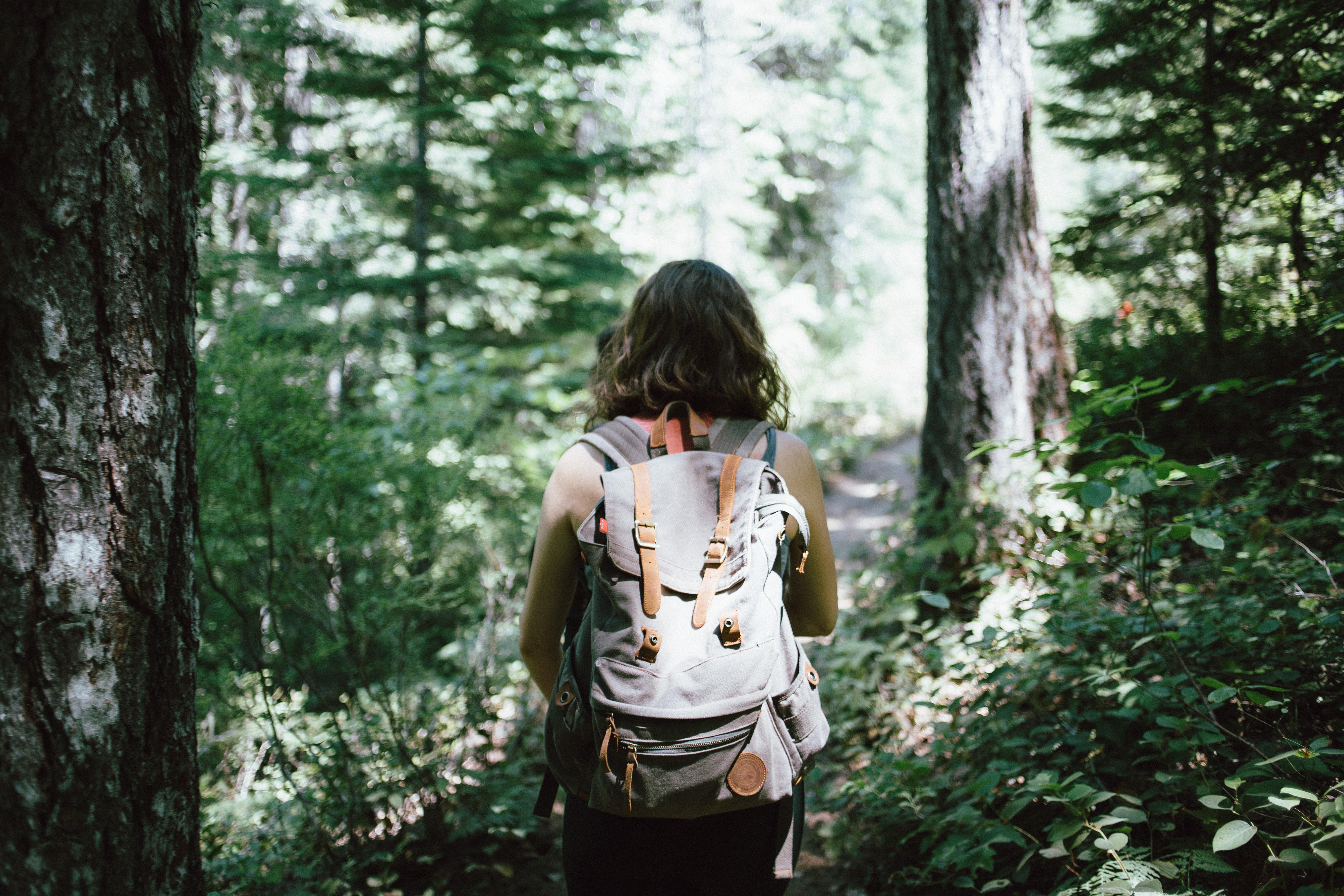 hiking with backpack