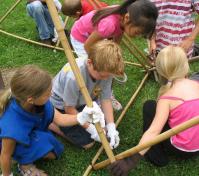 campers working with reeds