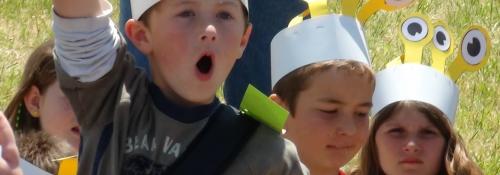 camper raising hand excitedly