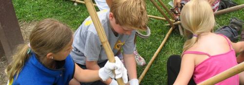 campers working with reeds
