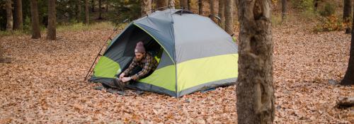 Tent in woods